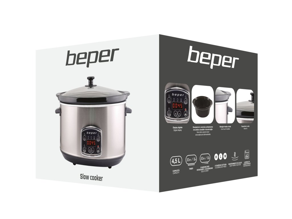 Slow cooker Pentola per la cottura lenta 4,5 ltri Beper