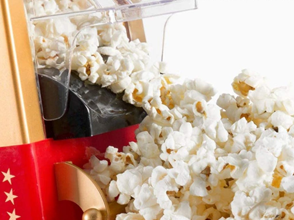 Machine à Popcorn BEPER BT.651Y - Style Rétro Années 50, Sans Huile, Air Chaud - Rouge/Doré