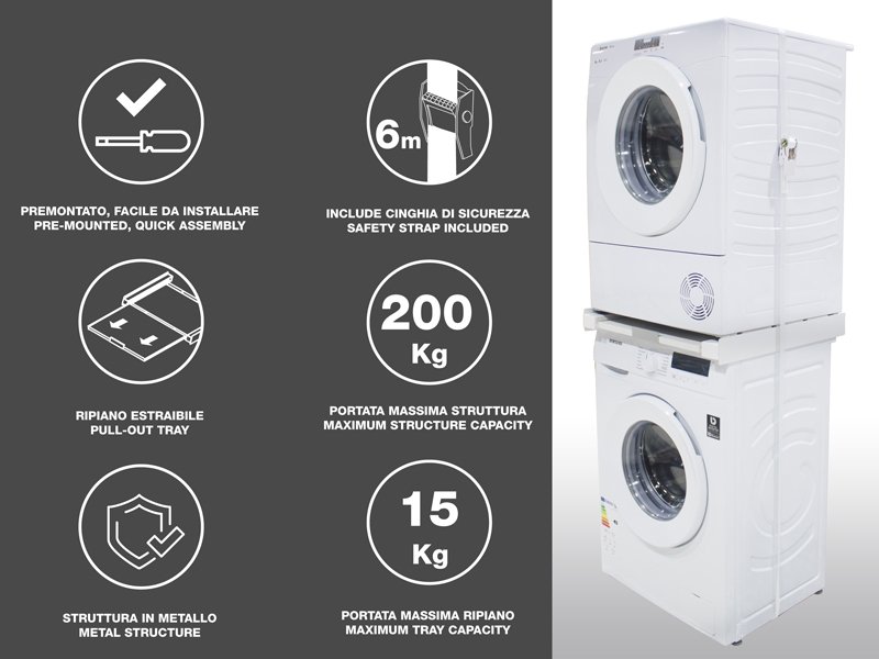 Kit di sovrapposizione universale lavatrice e asciugatrice - Beper