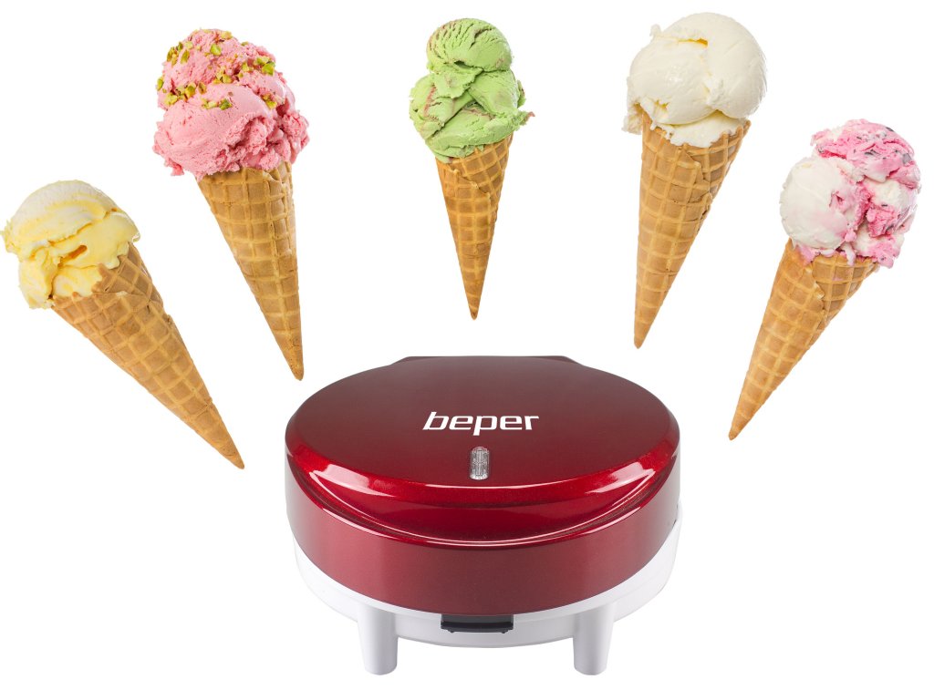 rojo Máquina para Hacer Gofres Beper-Maquina de hacer conos de helado Barquillos y Cucuruchos de helados 