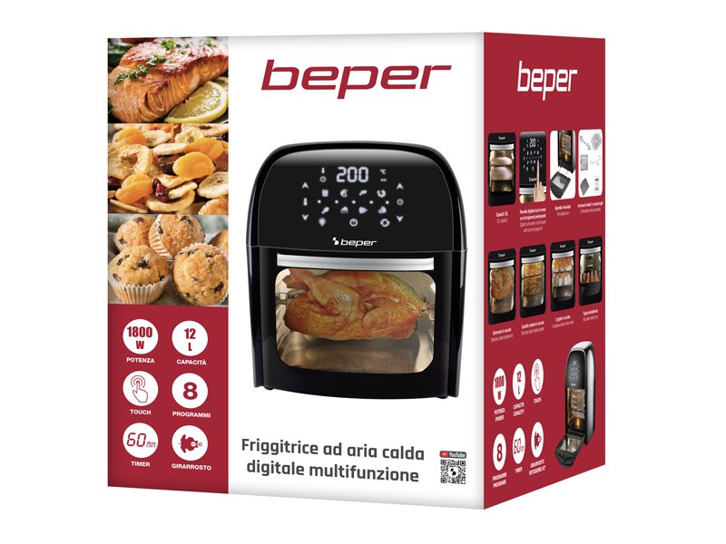 Friggitrice Ad Aria BEKO FRL5388B Doppia Vasca 8,5L - 2400W Per Patatine Fritte E Piatti Cotti In Modo Sano, Colore Nero