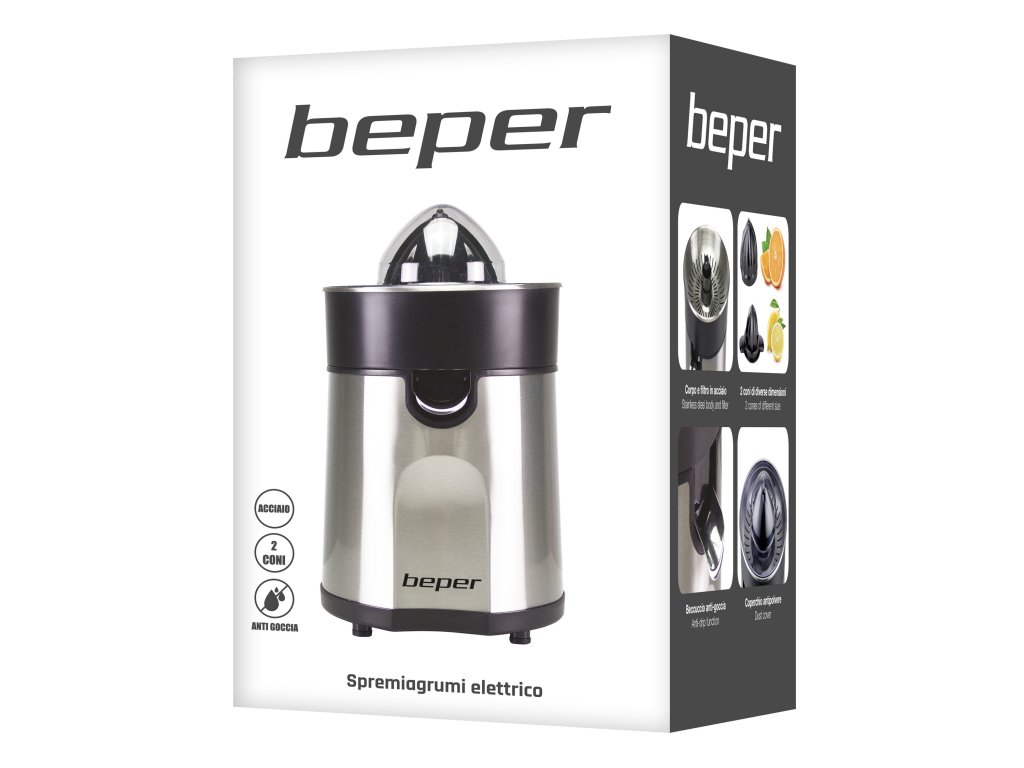 Spremiagrumi Elettrico Senza Fili Beper P102EST100 – Ricaricabile Via USB, Autonomia 80 Min, Si Accende Automaticamente, Caraffa 250 Ml