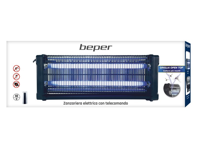 Azzurro Taglia Unica BEPER VE.600BL Zanzariera Elettrica Unisex-Adulto 