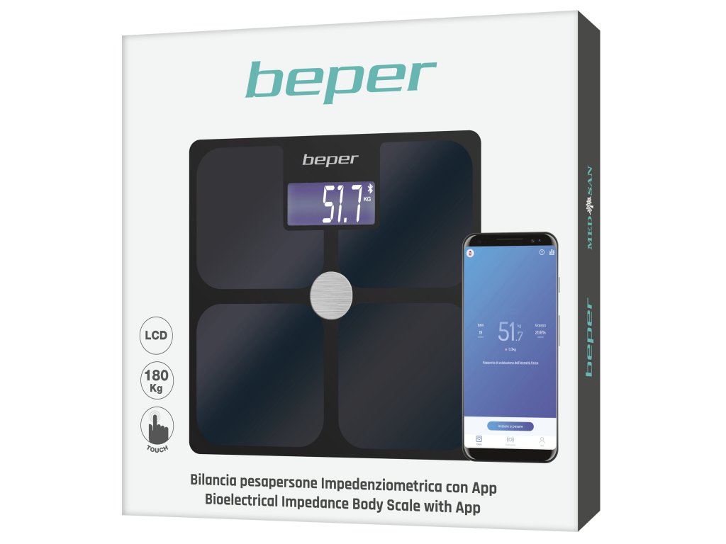 Electrical impedance body scale with App - Beper